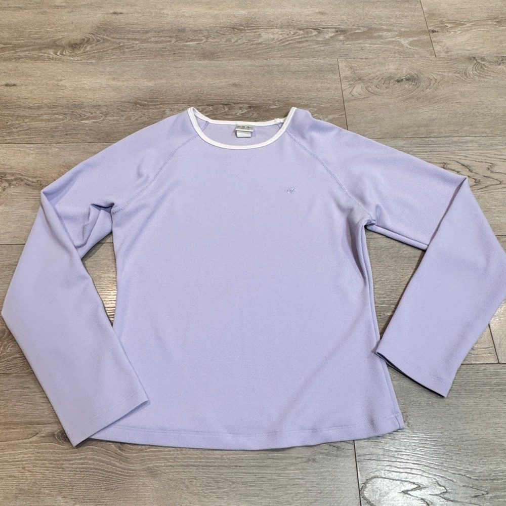 So Sporty Lavender Pullover‎ Long Sleeve Top Women Medium M Made in USA